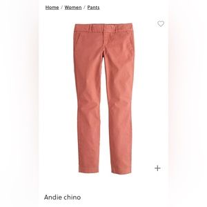 J. Crew Andie chino pants, size 2. Lighthouse red. Excellent condition.